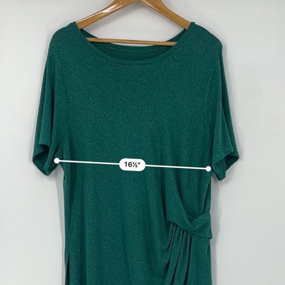 Ava & Viv Green Side-Gathered Top | Size XL | Casual & Flattering Fit | 1-111 - Picture 11 of 11